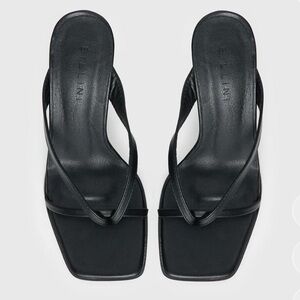 Princess Polly Black Minimal Square-Toe Strap Sandals